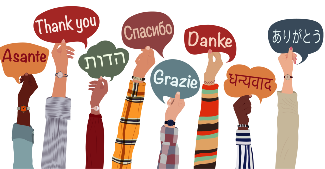 Danke in verschiedenen Sprachen